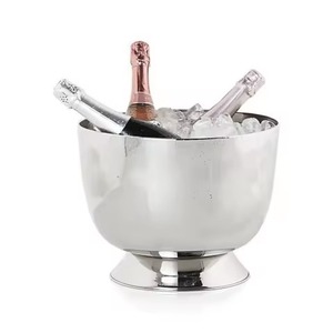 Cubo de Hielo para Champán de Acero Inoxidable Martillado con Base de Hoja de Oro, Enfriador de Vino de Lujo, Tazón para Bar y Fiestas - Product Image 5