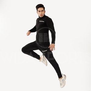 Ensemble de survêtement d'été pour homme, vêtements de sport personnalisés, haut à manches longues en polaire à séchage rapide avec fermeture éclair quart de tour et pantalon de jogging, tenue d'entraînement - Product Image 2