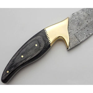 Couteau de chef moderne personnalisé fait main Burraq, lame en acier Damas de 8 pouces, épaisseur 3,0 mm, manche en bois, étui en cuir - Product Image 6