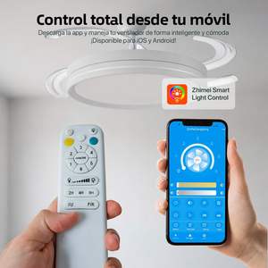 Ventilador de Techo LED de 50 cm con Control Remoto y Aplicación, Motor DC, 66 W 8280 LM, Temporizador, 6 Velocidades, 4 Aspas Retráctiles, 3 - Product Image 5