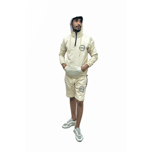 Conjunto Deportivo Informal de Verano para Hombre, de Alta Calidad, Estilo Urbano, de Dos Piezas, Transpirable, con Sudadera con Capucha y Pantalones Cortos - Product Image 1