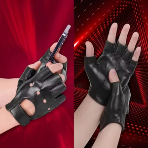 ถุงมือหนังสังเคราะห์แบบครึ่งนิ้ว ระบายอากาศได้ดี สำหรับขี่จักรยาน ขับรถ ฟิตเนส และอุปกรณ์มอเตอร์ไซค์ - Product Image 6