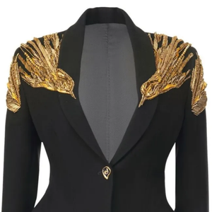 Blazer de Hombre de Algodón Premium Hecho a Medida, con Bordado de Cuentas y Cristales, Base de Poliéster, para Bodas y Fiestas - Product Image 4