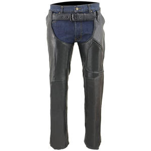 Pantalon de moto décontracté pour homme Samroz Sports en cuir de vachette noir de qualité supérieure, toutes saisons, manches longues, sans couture - Product Image 1