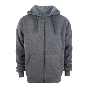 Sweat à capuche zippé pour homme, chaud et ample, en polaire, couleur unie, en polyester/coton, pour automne-hiver - Product Image 2