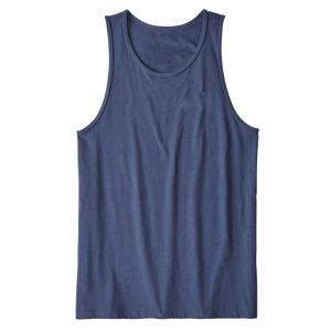 Camiseta sin mangas azul para hombre, de mezcla de algodón, tejido de punto, cuello redondo, informal. - Product Image 1