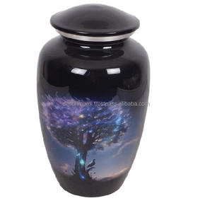 Urna de cremación de metal decorativa de último diseño brillante, urna conmemorativa con diseño pulido a precio de mayorista - Product Image 4