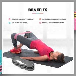 Bandes de résistance en tissu gris personnalisé de haute qualité pour l'exercice des jambes, vente en gros, bande de résistance en tissu en vrac, bandes de boucle de hanche unisexes - Product Image 5