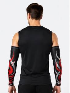 Mangas de Ciclismo para Hombre con Estampado de Dragón Camuflaje Negro, Rojo y Plateado, Protección Anti-UV, Poliéster/Nailon, Ropa Deportiva, Talla Adulto - Product Image 2