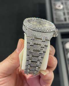 Reloj Analógico de Lujo con Esfera Redonda de Cuarzo Moissanite y Acero Inoxidable, Correa de 20 mm, Cristal de Zafiro, Logotipo Personalizado - Product Image 2