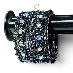 Fashion Luxury Black <b>Crystal</b> Zircon Stone Bangles Designer <b>Bracelet</b> Indian Collection Wedding Festive Wholesale Price - Product Image 3