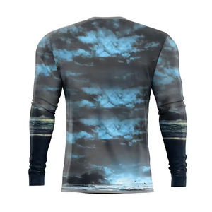T-shirt décontracté à manches longues pour homme, col rond, coupe classique, en coton/fibre de bambou, tricoté, respirant et à séchage rapide, design uni - Product Image 5
