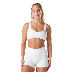 Soutien-gorge de sport sans couture blanc pour femme, maintien élevé, extensible, pour yoga, gym, fitness, entraînement, avec coussinets amovibles - Product Image 1