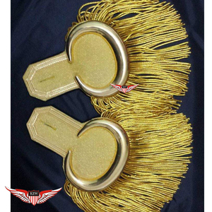 Epaulettes de Hombro de Poliéster de Alta Calidad, Estilo Napoleónico, Lujosas, Ecológicas, de Nailon, Colores Personalizados, con Flecos y Hilo de Oro - Product Image 1