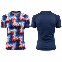 Chemise de compression à manches courtes pour homme, imprimée par sublimation, à séchage rapide, en polyester, pour la salle de sport, la remise en forme et l'entraînement