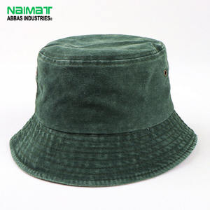 Chapeau Bob en Jean Lavé Imperméable Vert Vintage avec Boucle en Cuivre Doré PVC Pliable pour Homme, Idéal Pêche et Activités de Plein Air - Product Image 1