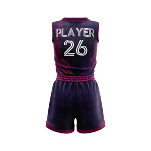 Tenues de basketball personnalisées imprimées par transfert thermique pour adultes, jeunes, filles et grandes tailles – Ensemble respirant et anti-humidité de haute qualité - Product Image 3