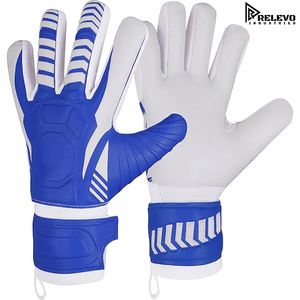 Guantes de Portero de Látex Blanco Antideslizantes de Alta Calidad, Guantes de Portero de Fútbol con Protección Acolchada Gruesa, Color Azul Rey, Personalizados para Equipos - Product Image 3