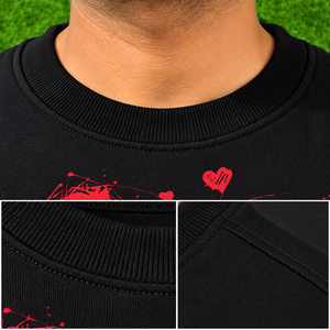 Sweat-shirt à col rond noir pour homme, imprimé lettres Holy Tears, pull décontracté pour l'automne - Product Image 5