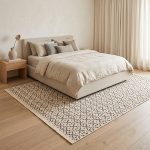 Multicolor Vertical Stripe Wool <b>Rug</b> <b>Ivory</b> Linear Pattern Non-Slip Eco-Friendly Hand Tufted Contemporary Area Carpet for Living - Product Image 3