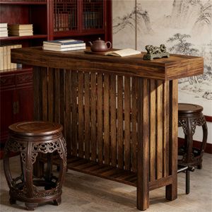 โต๊ะบาร์บ้านสไตล์โมเดิร์น ใช้ได้สองแบบ ทั้งโต๊ะรับประทานอาหารและโต๊ะกาแฟ พร้อมพื้นที่จัดเก็บ - Product Image 1