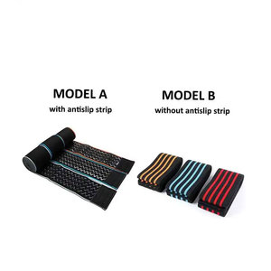 Genouillère élastique noire avec rayures colorées et motif en zigzag pour vêtements de fitness pour hommes - Product Image 5
