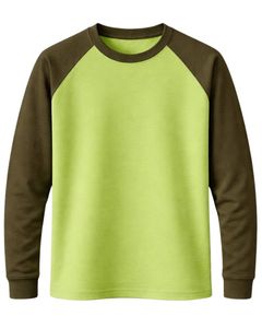 Camiseta de Manga Larga Raglán Personalizada para Hombre, Cuello Redondo, Algodón y Poliéster, Estilo Casual con Mangas en Contraste, Tipo Béisbol, Suministro OEM - Product Image 1