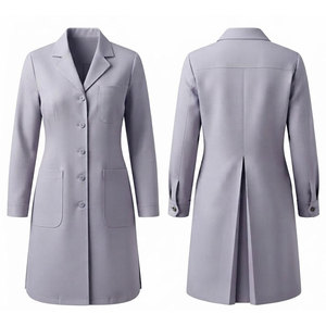 Blouse de Travail Médicale Professionnelle avec Fermeture à Boutons-Pression, Multiples Poches Utilitaires, Manches Longues, Confort Optimal - Product Image 1