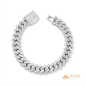 Bracelet en chaîne fine en moissanite argentée, bijoux de mode, style cadeau pour un usage quotidien, pour hommes et femmes, tendance de Los Angeles - Product Image 1