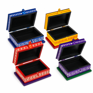 Hand Painted Wooden Storage <b>Box</b> Decorative Jewelry Keepsake <b>Box</b> Traditional Artisan <b>Gift</b> <b>Box</b> - Product Image 2