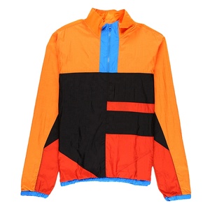 Custom Logo Color <b>Block</b> Half Zipper Men's Lightweight Outdoor Nylon Windbreaker Jackets Breathable Waterproof Summer Casual - Product Image 1