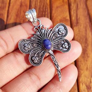 Colgante Unisex de Estilo Clásico con Cierre Ovalado de Latón con Imitación de Perla y Lapislázuli, Protección de Aura, Moda - Product Image 1