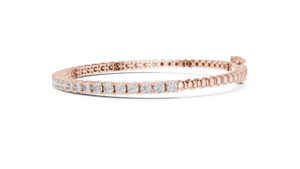 TRENDY LAB GROWN CUT DIAMOND RHODIUM PLATED 18KT ROSE GOLD <b>GIFTING</b> PARTY WEDDING DAILY OFFICE USE WOMEN'S BRACELET SET THIRD - Product Image 4