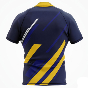 เสื้อรักบี้โลโก้สั่งทำ แขนสั้น ระบายอากาศได้ดี เสื้อกีฬา สำหรับฝึกซ้อมกลางแจ้ง ชุดทีมชาย ชุดแข่งขัน สีสั่งทำได้ - Product Image 3