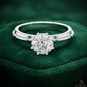 Anillo de Compromiso Clásico con Diamante de Laboratorio de Corte Redondo, Diseño de Cuerda Trenzada, Oro Rosa de 14K, Anillo de Boda para Mujer, Certificado IGI - Product Image 1