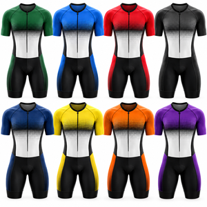 Combinaison de cyclisme sublimée personnalisée pour homme, manches courtes, une pièce, combinaison de course cycliste, fermeture éclair intégrale, vêtements de vélo respirants, OEM, marque privée L - Product Image 2