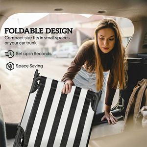 Lettino Pieghevole Portatile Bianco e Nero Regolabile per Spiaggia e Campeggio - Product Image 6