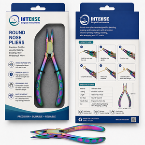 Pince à bijoux à bout rond arc-en-ciel en acier inoxydable pour la fabrication de boucles de fil et de perles, vente en gros d'usine, logo personnalisé OEM - Product Image 6