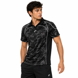Camiseta deportiva transpirable de malla personalizada con ribetes reflectantes en camuflaje negro para hombre, sublimada, para equipos deportivos, fútbol americano. - Product Image 4