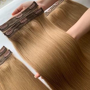 Vente en Gros de Luxe de Haute Qualité Extensions de Cheveux Humains Vierges Remy Crus-Cheveux Raides de Couleur Marron Clip-in Nautral - Product Image 3