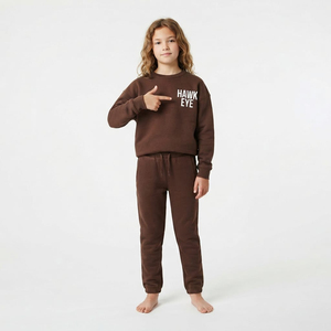 Conjunto Deportivo de Algodón para Niños, Sudadera con Cuello Redondo y Pantalones Jogger, Ropa Casual de Color Moderno, Fabricante de Prendas - Product Image 3