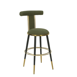 Modern Solid Wood Eco-Friendly Durable Water Resistant Lightweight Steady Bar <b>Stool</b> Green <b>Seat</b> Midcentury Design Home Dining - Product Image 3