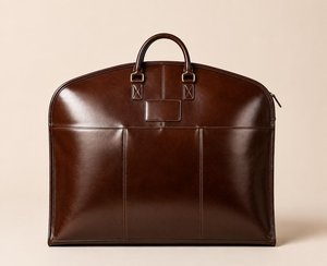 Premium Distressed Leather <b>Suit</b> <b>Carrier</b> Handmade Heavy-Duty Garment Bag Zipper Casual Simple Business Travel Luggage - Product Image 2