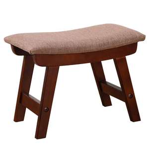 Taburete de Diseño Nórdico Moderno, Banco para Zapatos, Taburete de Maquillaje, Otomana de Madera Maciza con Asiento de Tela para Hotel, Villa, Dormitorio - Product Image 5