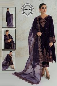 2023 vente chaude collection de mariage pakistanais indien dernier velours brodé Salwar Kameez avec un travail manuel lourd - Product Image 4