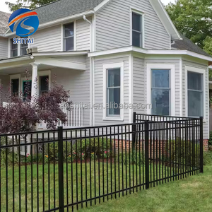 Nóng bán chống gỉ Đen Nhà hàng rào vuông bài thép rèn sắt hàng rào thiết kế mới ngoài trời thép phẳng hàng rào hàng đầu cho sân sau - Product Image 5