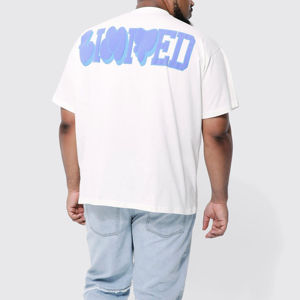 Camiseta de algodón personalizada con impresión en relieve para hombre, impresión de logotipo en 3D, camiseta con borde de espuma, camiseta lisa con estampado para hombre - Product Image 4