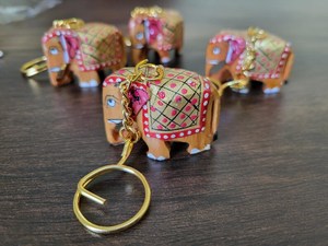 Hand Carved Wooden Elephant Keychain Set | Indian Artisan Craftsmanship - Product Image 6
