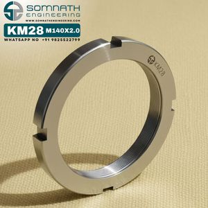 Écrou de blocage DIN 981 KM28 pour usage industriel intensif CLASSE 4, auto-serrant, entièrement fileté, droite, pour roulement, écrou CNC, marque SE - Product Image 1