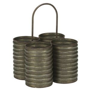 Porta Cubiertos Rústico Decorativo de Metal Galvanizado, Almacenamiento de Utensilios que Mejora el Estilo Interior de la Cocina - Product Image 3